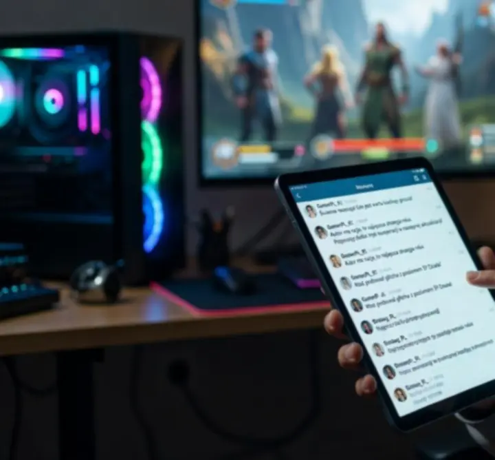 Społeczność Gaming Review Base dzieląca się opiniami na tablecie