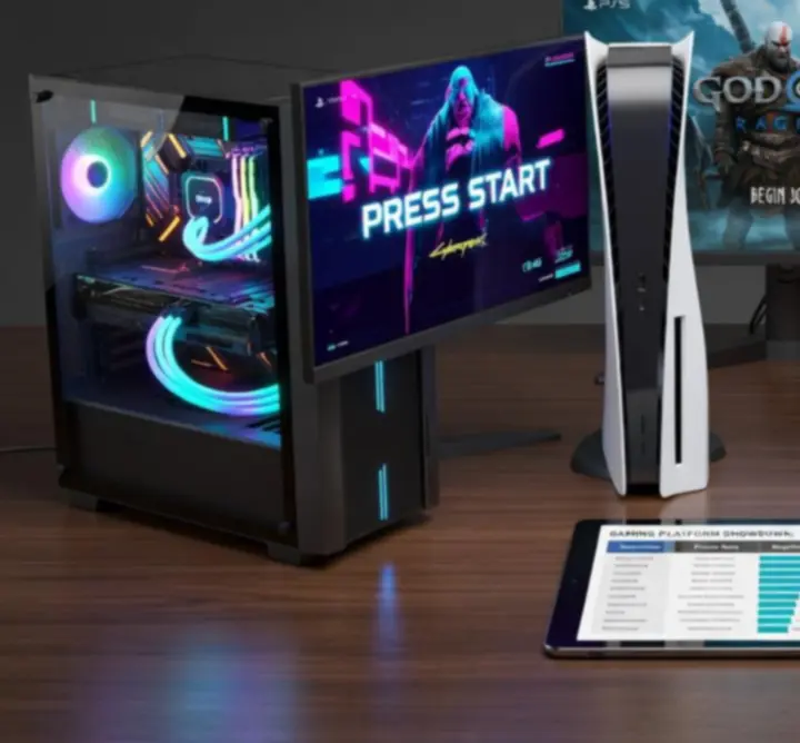 Tablet wyświetlający porównanie platform gamingowych