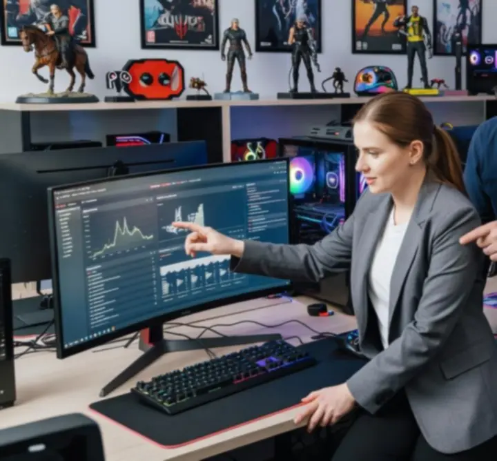 Zespół Gaming Review Base pracujący nad recenzjami gier